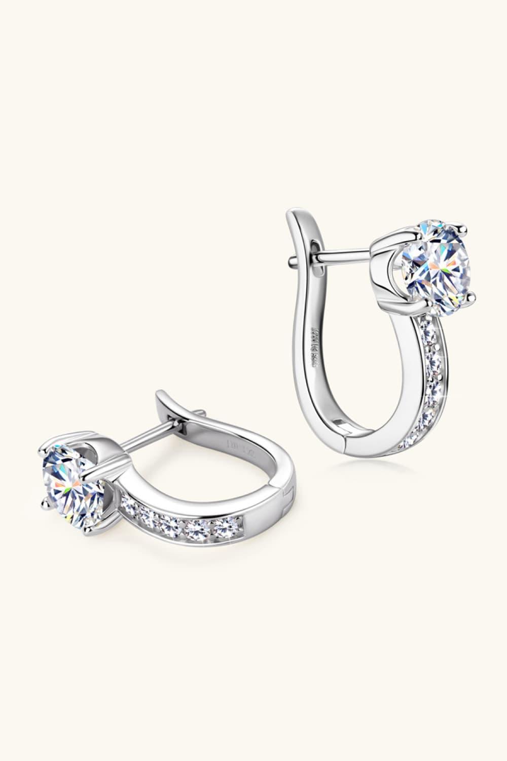 2 Carat Moissanite 925 Sterling Silver Earrings - Earring