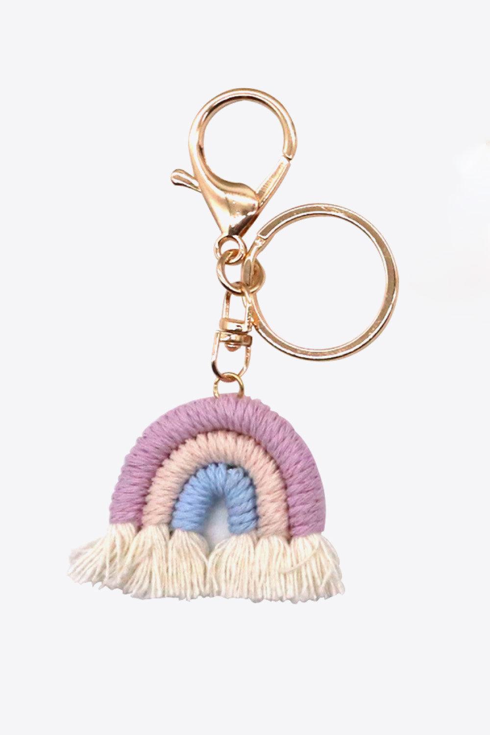 Assorted 4-Pack Rainbow Fringe Keychain - Keychain