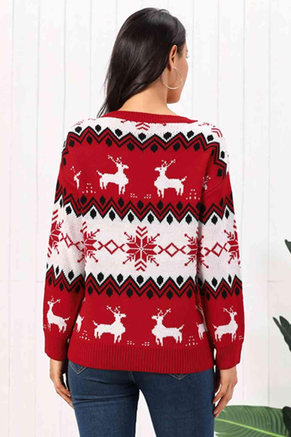 Christmas Reindeer Fair Isle Sweater - Sweater