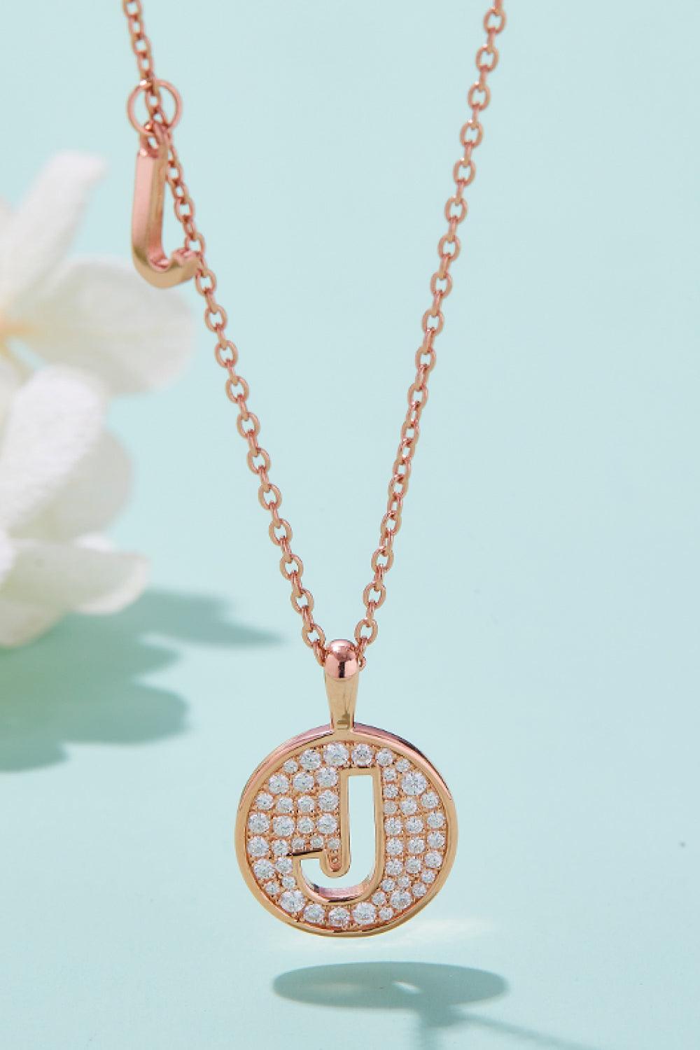 Moissanite A to J Pendant Necklace - Necklace