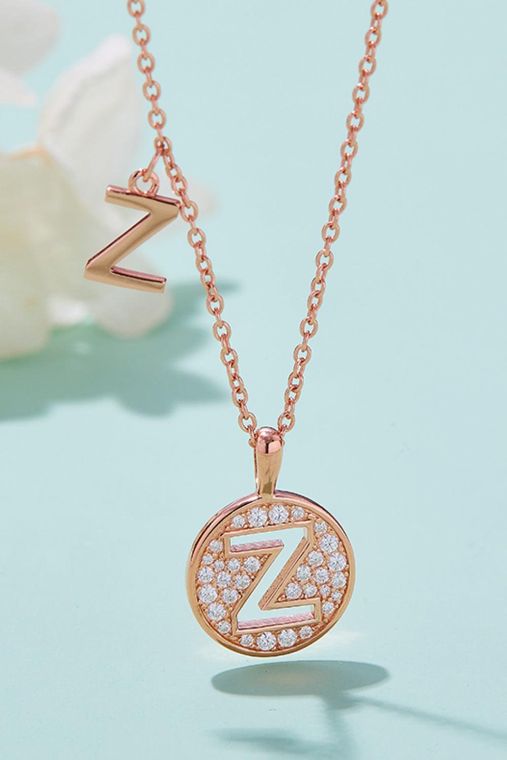 Moissanite U to Z Pendant Necklace - Necklace