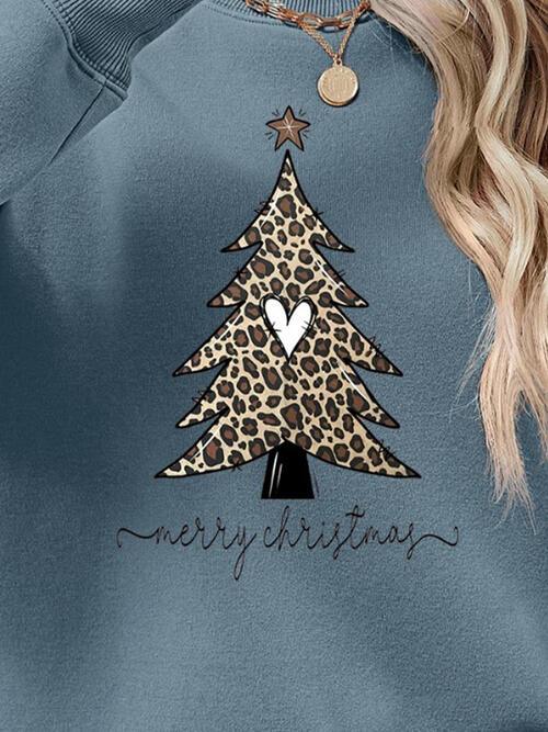 Christmas Tree Graphic Long Sleeve Sweatshirt - Sweatshirt