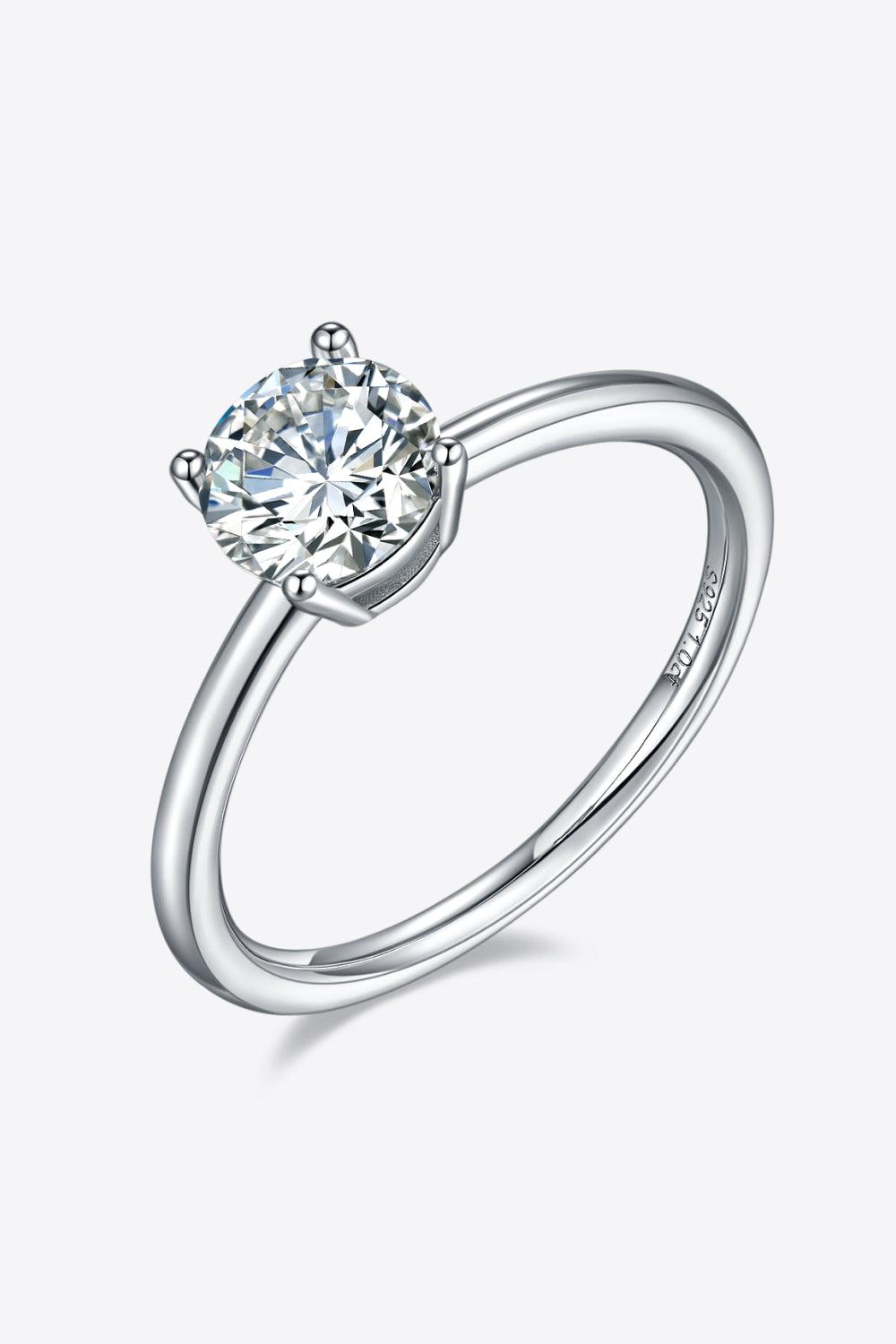 1 Carat Moissanite 925 Sterling Silver Solitaire Ring - Ring