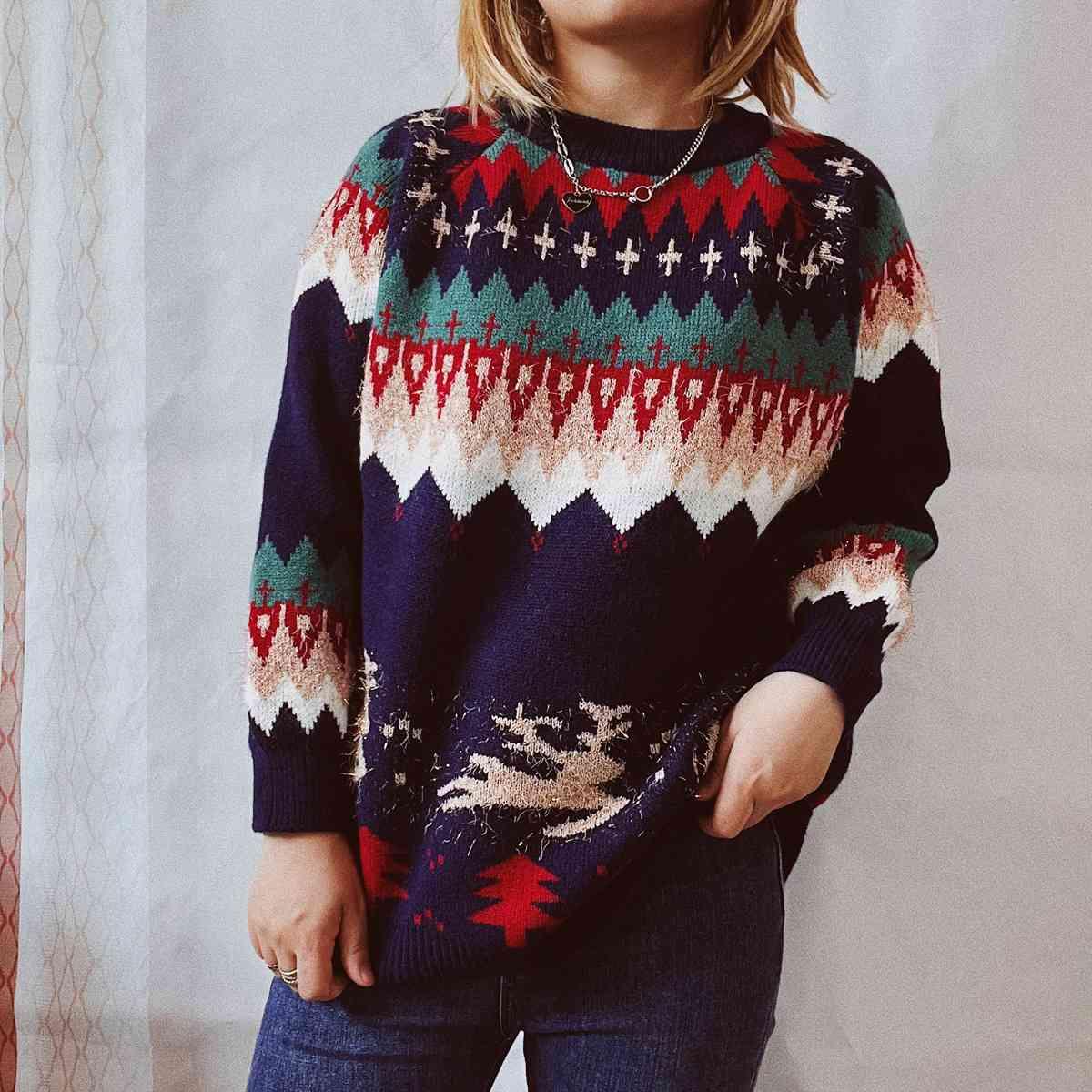 Christmas Reindeer Fair Isle Sweater - Sweater