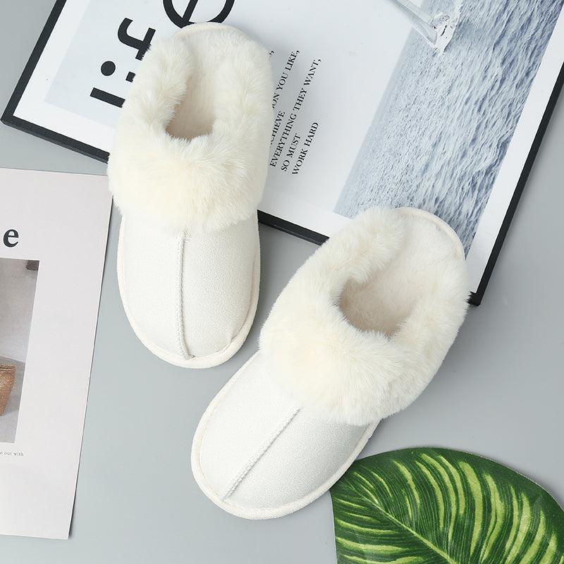 Faux Suede Center Seam Slippers - Slippers