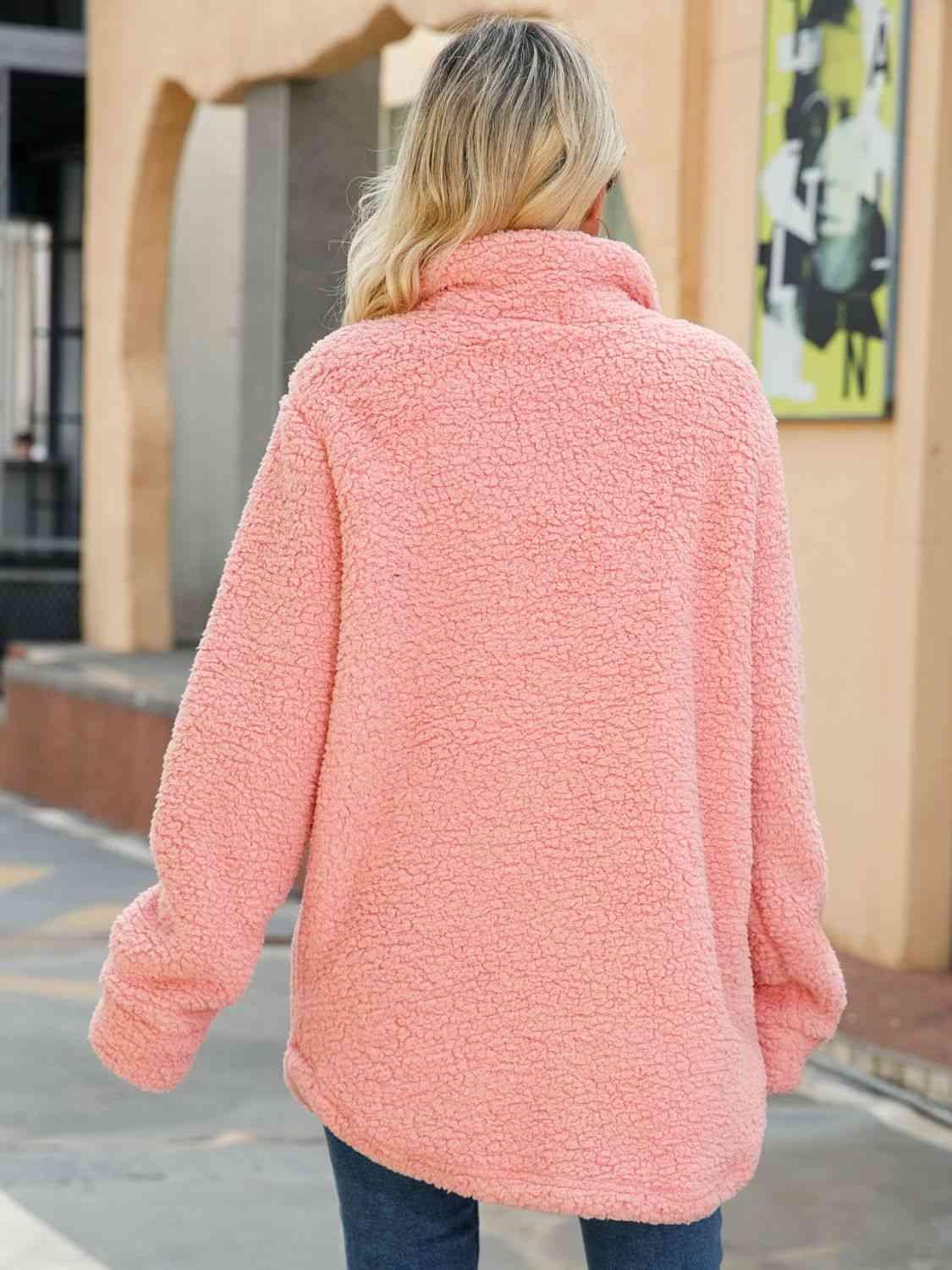 Button Down Sherpa Coat - Coat