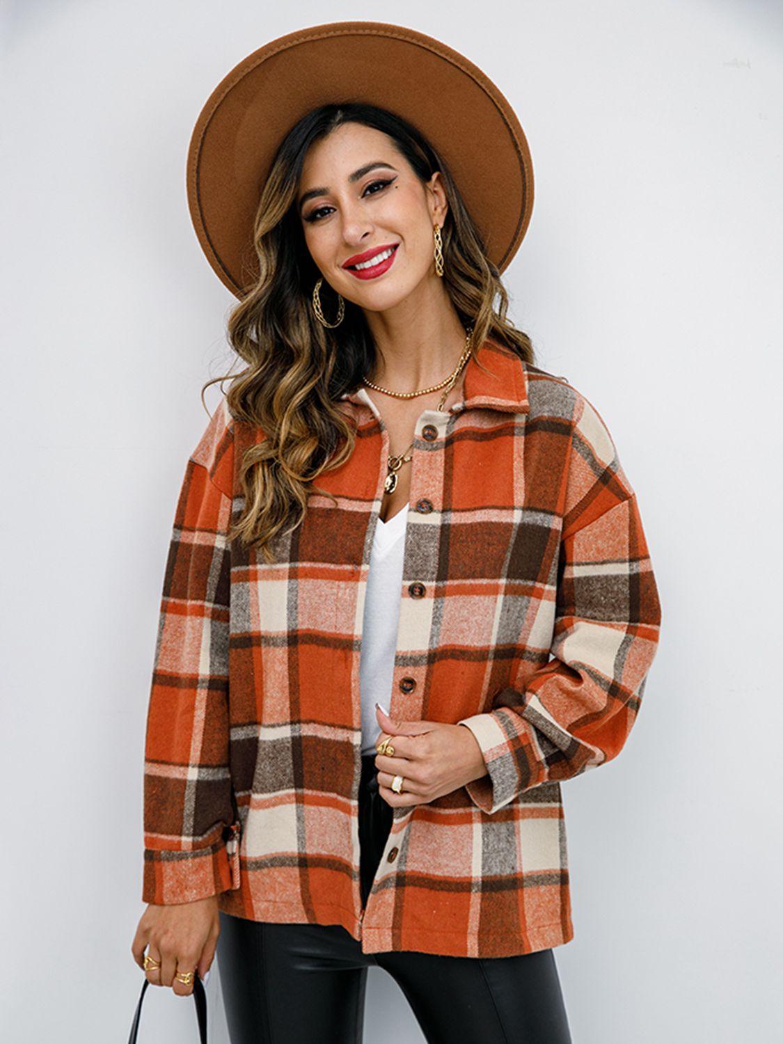 Plaid Button-Down Shirt Jacket - Shirt