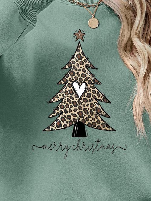 Christmas Tree Graphic Long Sleeve Sweatshirt - Sweatshirt