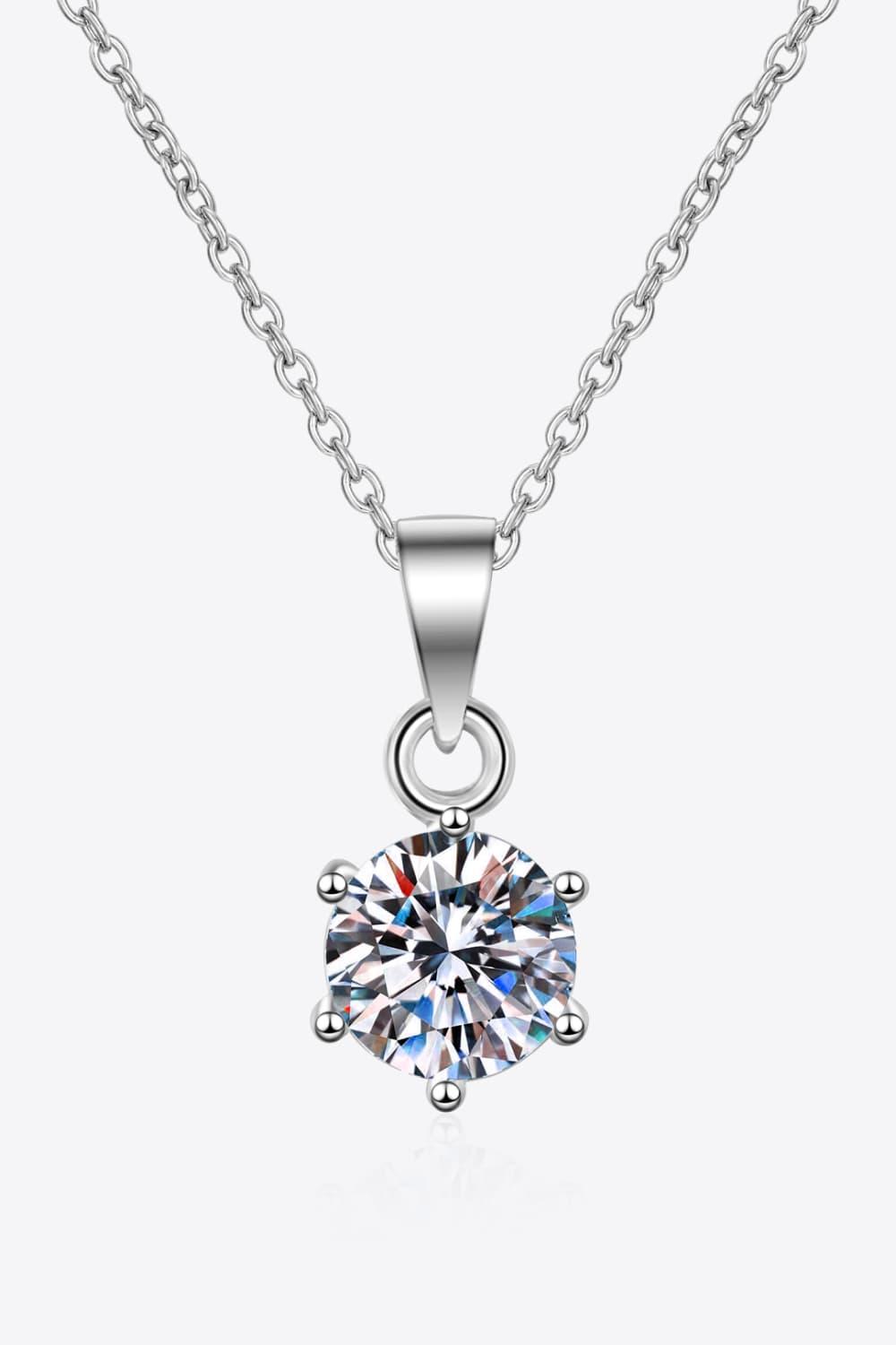 1 Carat Moissanite 925 Sterling Silver Necklace - Necklace