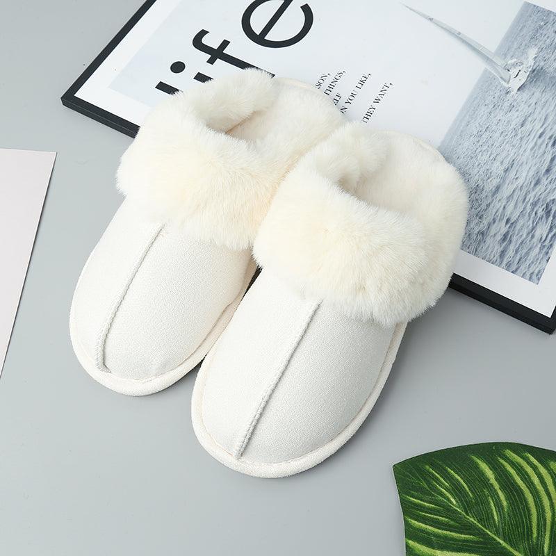 Faux Suede Center Seam Slippers - Slippers