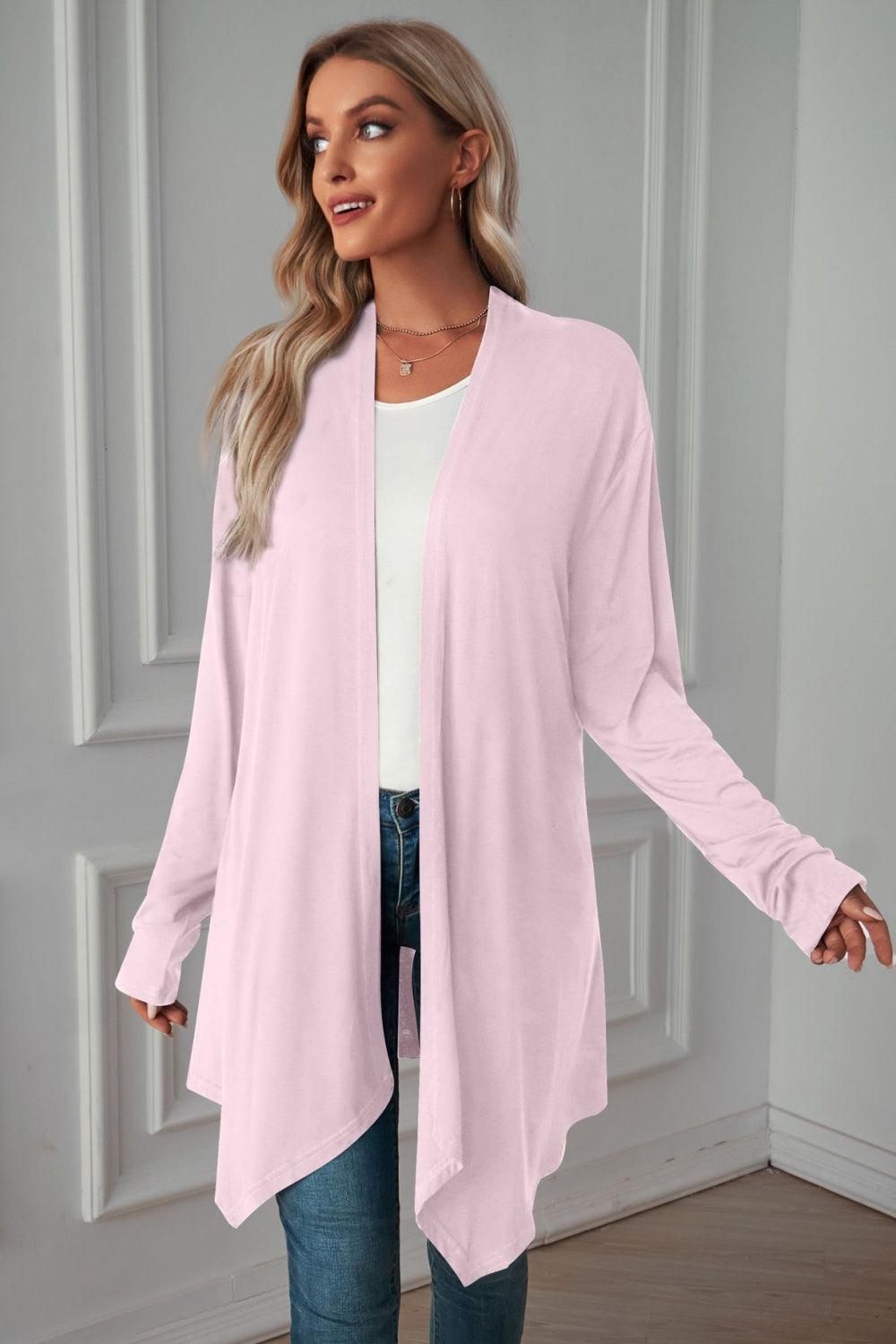 Open Front Long Sleeve Cardigan - Cardigan