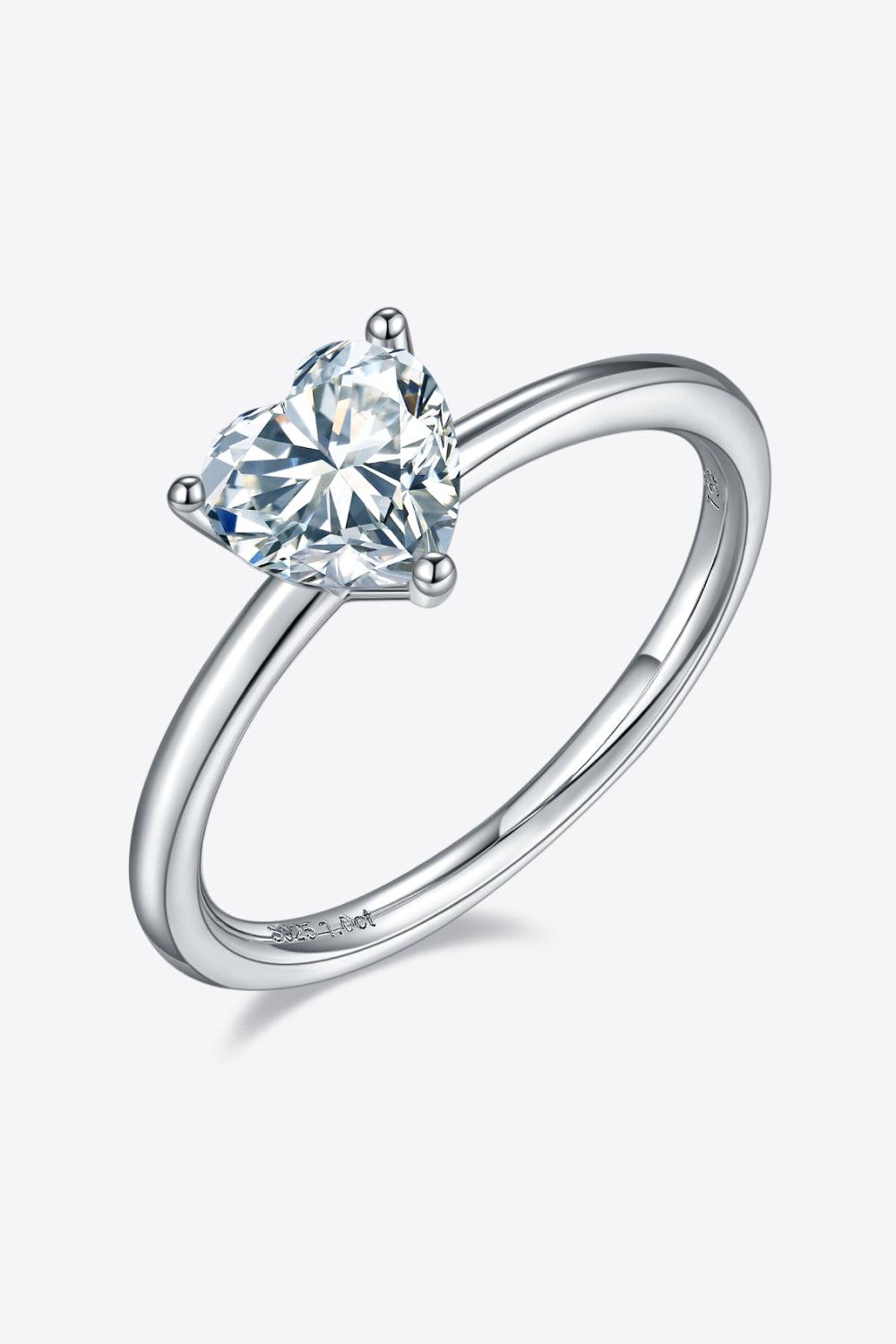 1 Carat Moissanite 925 Sterling Silver Solitaire Ring - Ring