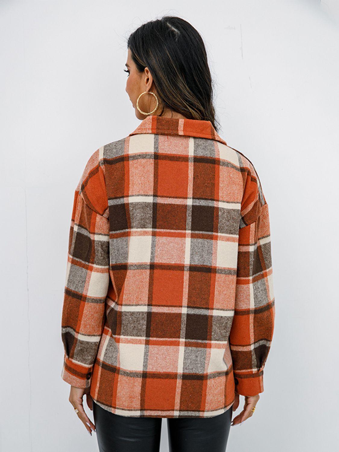 Plaid Button-Down Shirt Jacket - Shirt