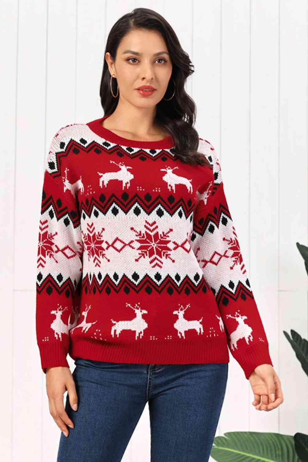 Christmas Reindeer Fair Isle Sweater - Sweater