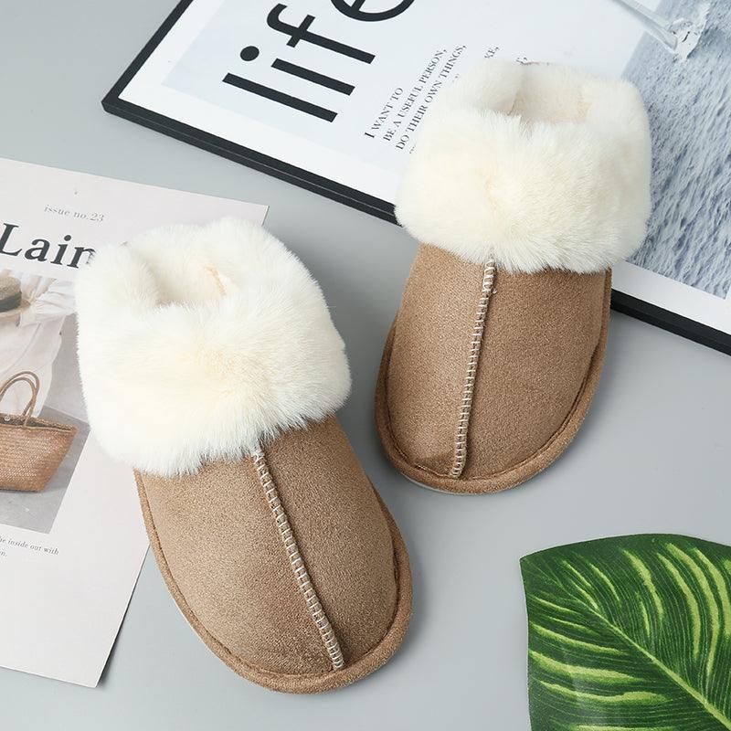 Faux Suede Center Seam Slippers - Slippers