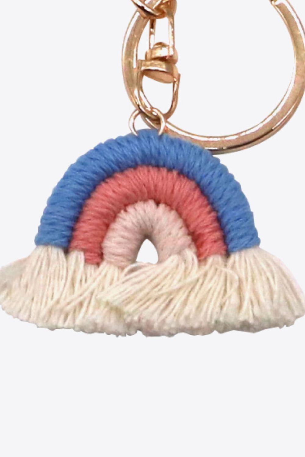 Assorted 4-Pack Rainbow Fringe Keychain - Keychain