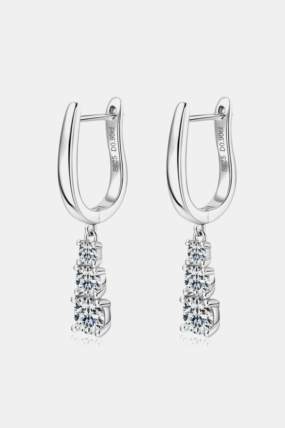 1.8 Carat Moissanite 925 Sterling Silver Drop Earrings - Earring