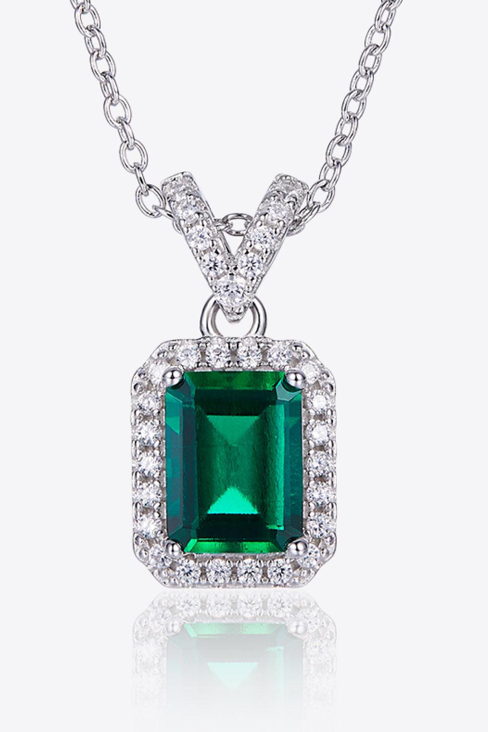 Adored 1.25 Carat Lab-Grown Emerald Pendant Necklace - Necklace