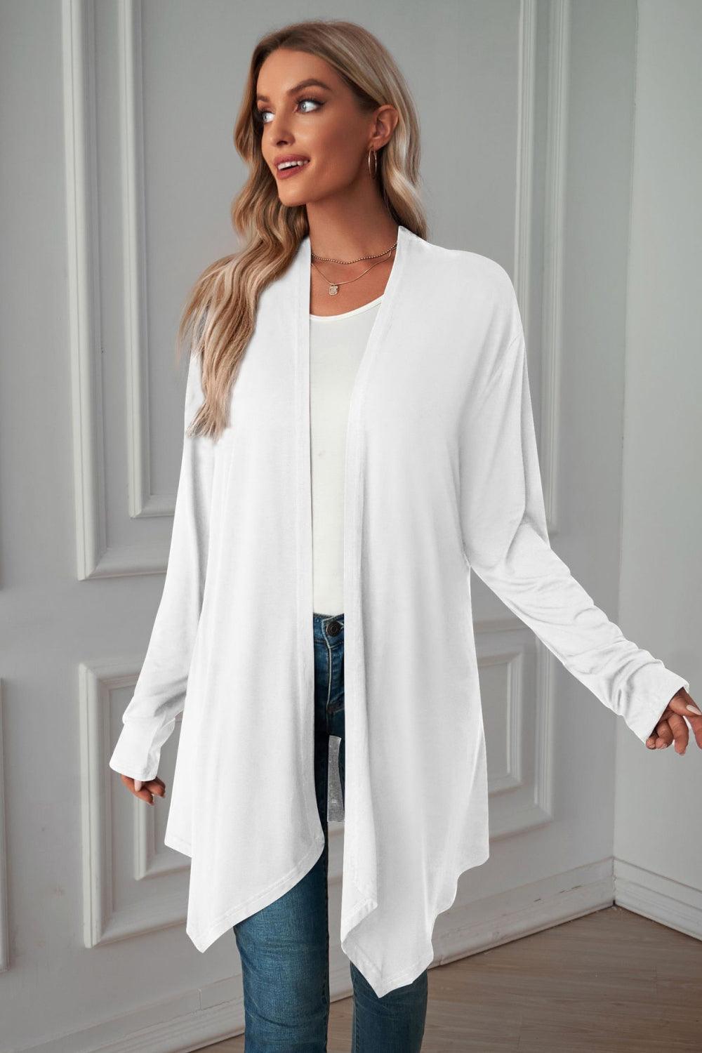 Open Front Long Sleeve Cardigan - Cardigan