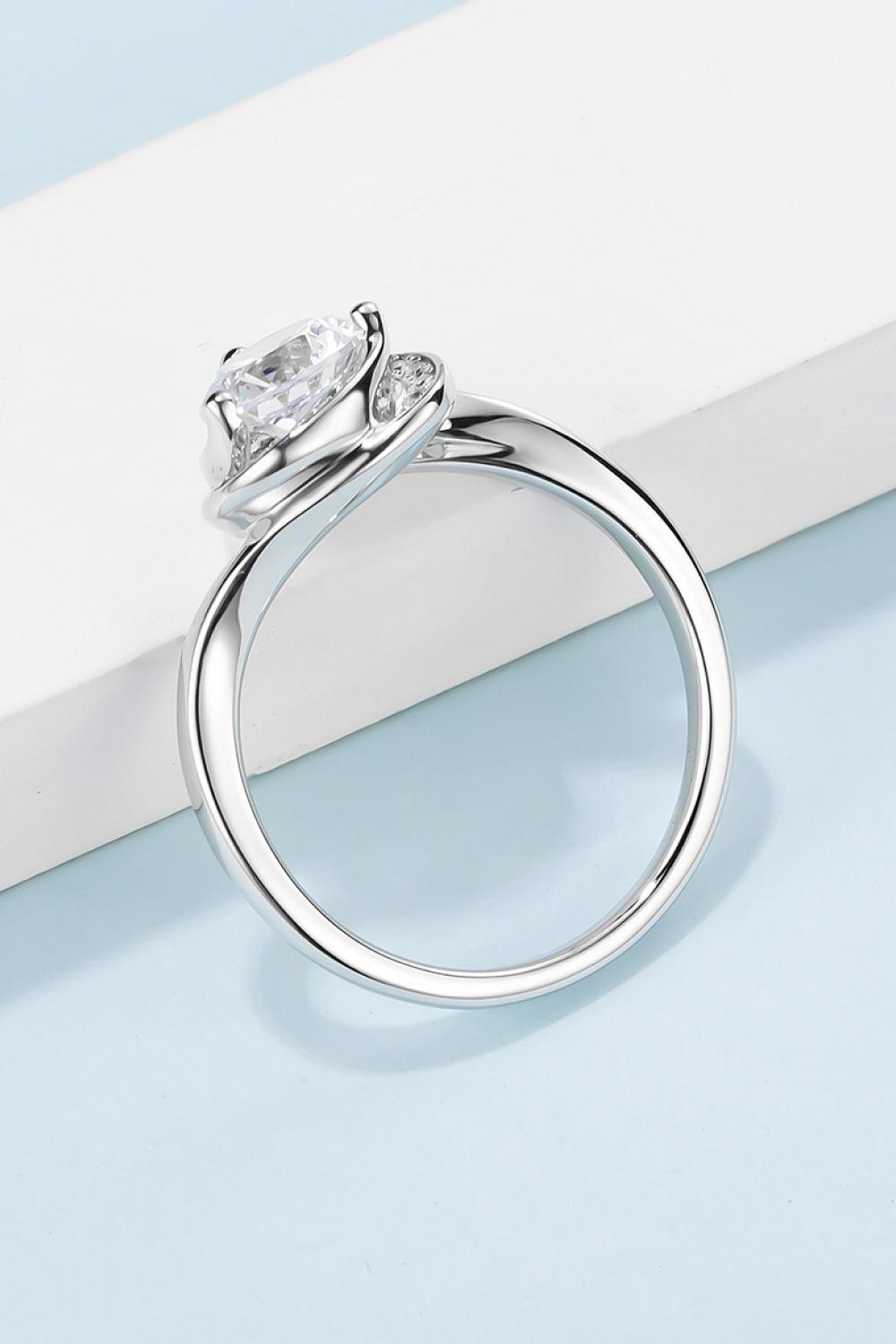 1 Carat Moissanite 925 Sterling Silver Heart Ring - Ring