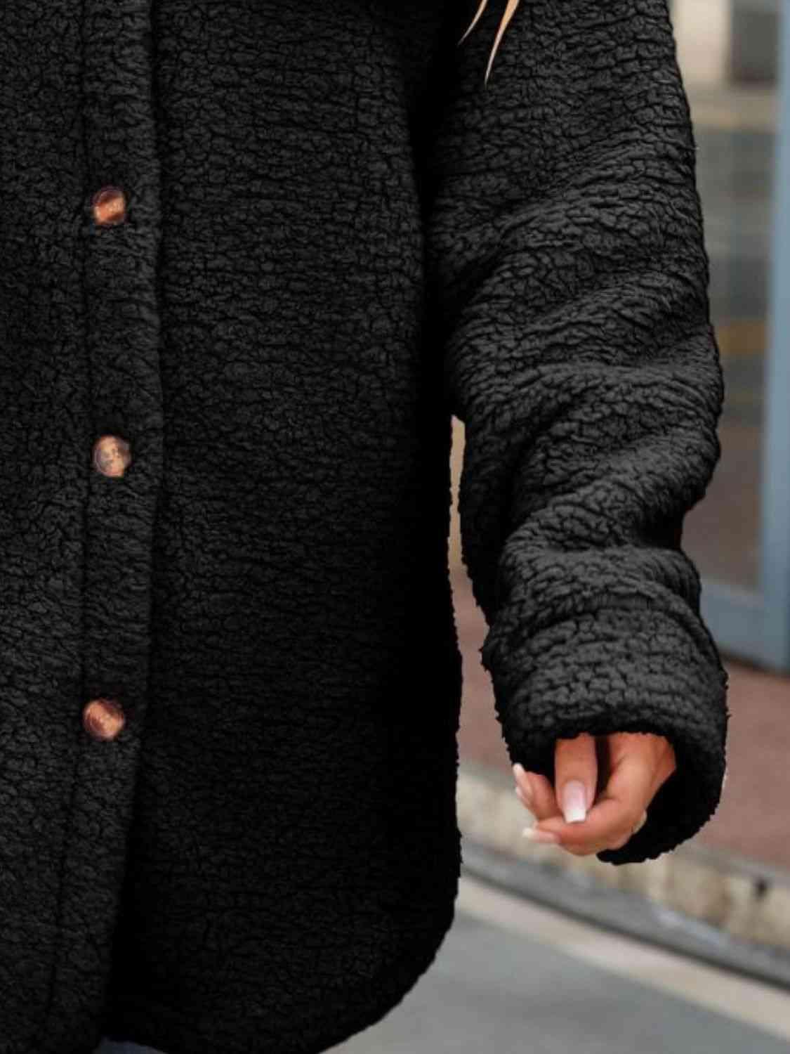 Button Down Sherpa Coat - Coat