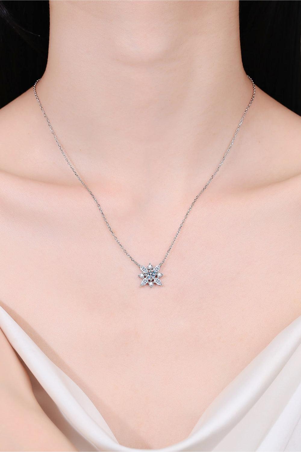 Moissanite Rhodium-Plated Necklace - Necklace