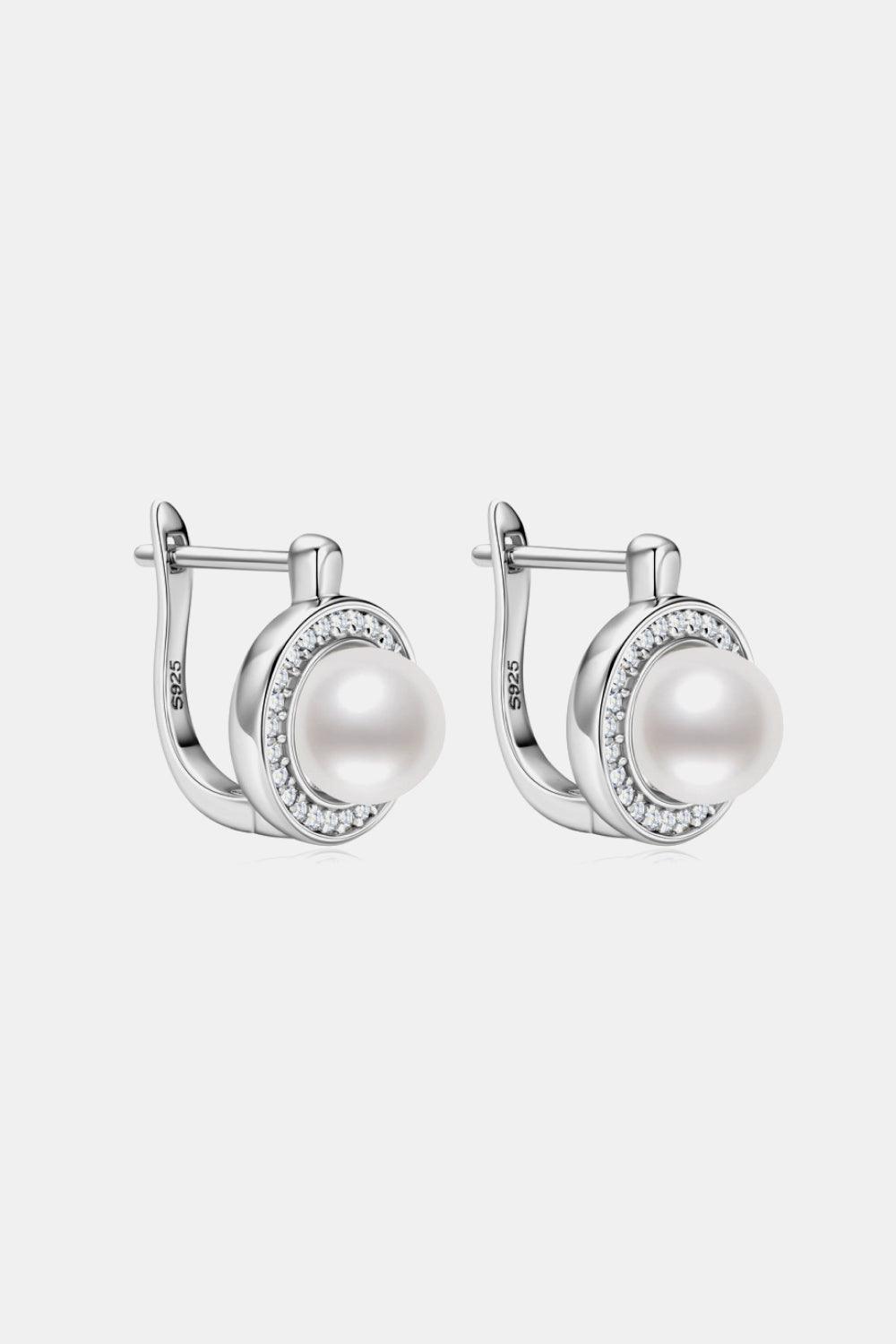 Moissanite Pearl 925 Sterling Silver Earrings - Earring