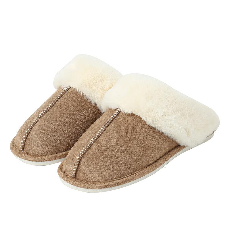 Faux Suede Center Seam Slippers - Slippers