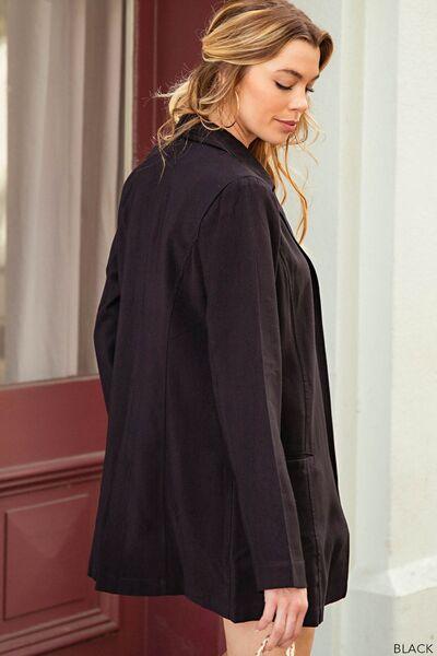 Kori America Open Front Long Sleeve Blazer - Blazer