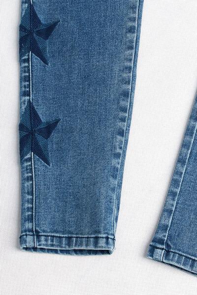 Star Pattern High Rise Skinny Jeans - Jeans